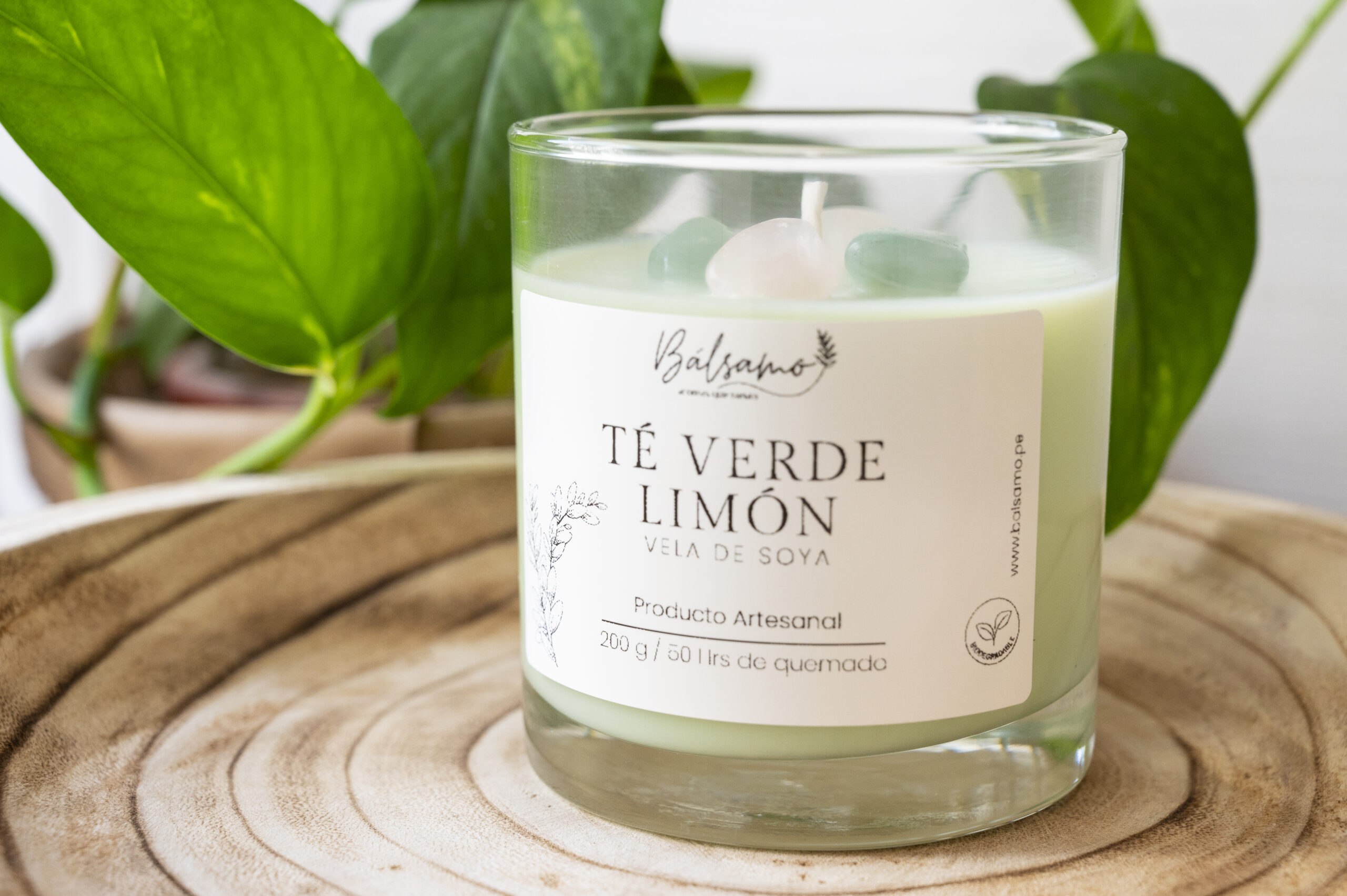 Vela de Soya (Vaso) - Té Verde Limón