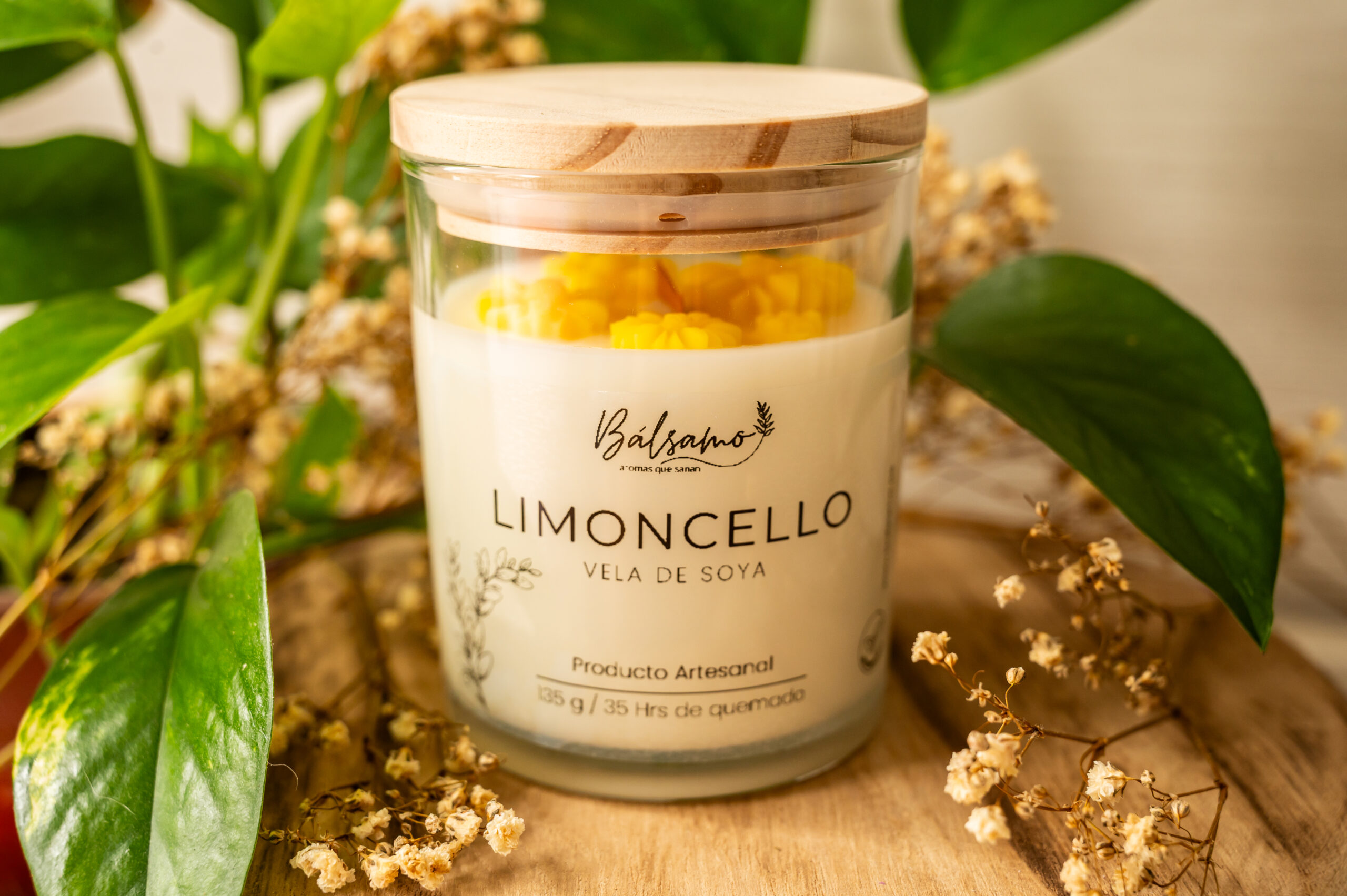 Vela de Soya (Vaso Tapa Madera)